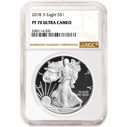 2018-S $1 1-oz Proof American Silver Eagle NGC PF70UC Brown Label
