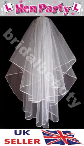 Halloween Bride to Be Hen Night Veil Black Fancy Dress Gothic Costume Blood Mark - Picture 3 of 11