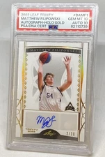 2022 Trinity GOLD SP  #/10 Matthew Filipowski RC ROOKIE Auto PSA 10 GEM MT POP 1