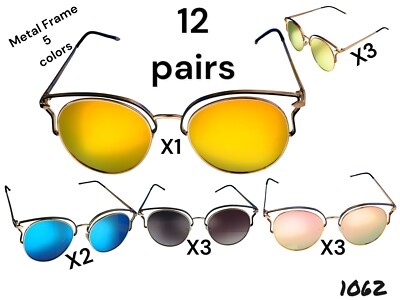 Wholesale Lot Of 12 Aviator Over Sized Woman Sunglasses #1062
