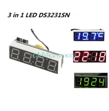 DS3231SN 3 in 1 LED High Accuracy digital Clock Temperature Voltage Module