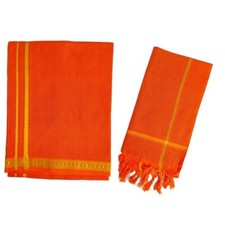 Mens Devotional Cotton Pentex Border Multicolour Dhoti Pack of-1 -2.00 meters