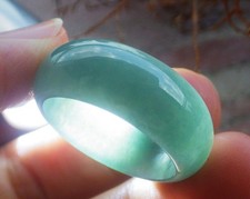 Video Certified Green Natural A JADE Jadeite Circle RING USA. 11    204232 AS