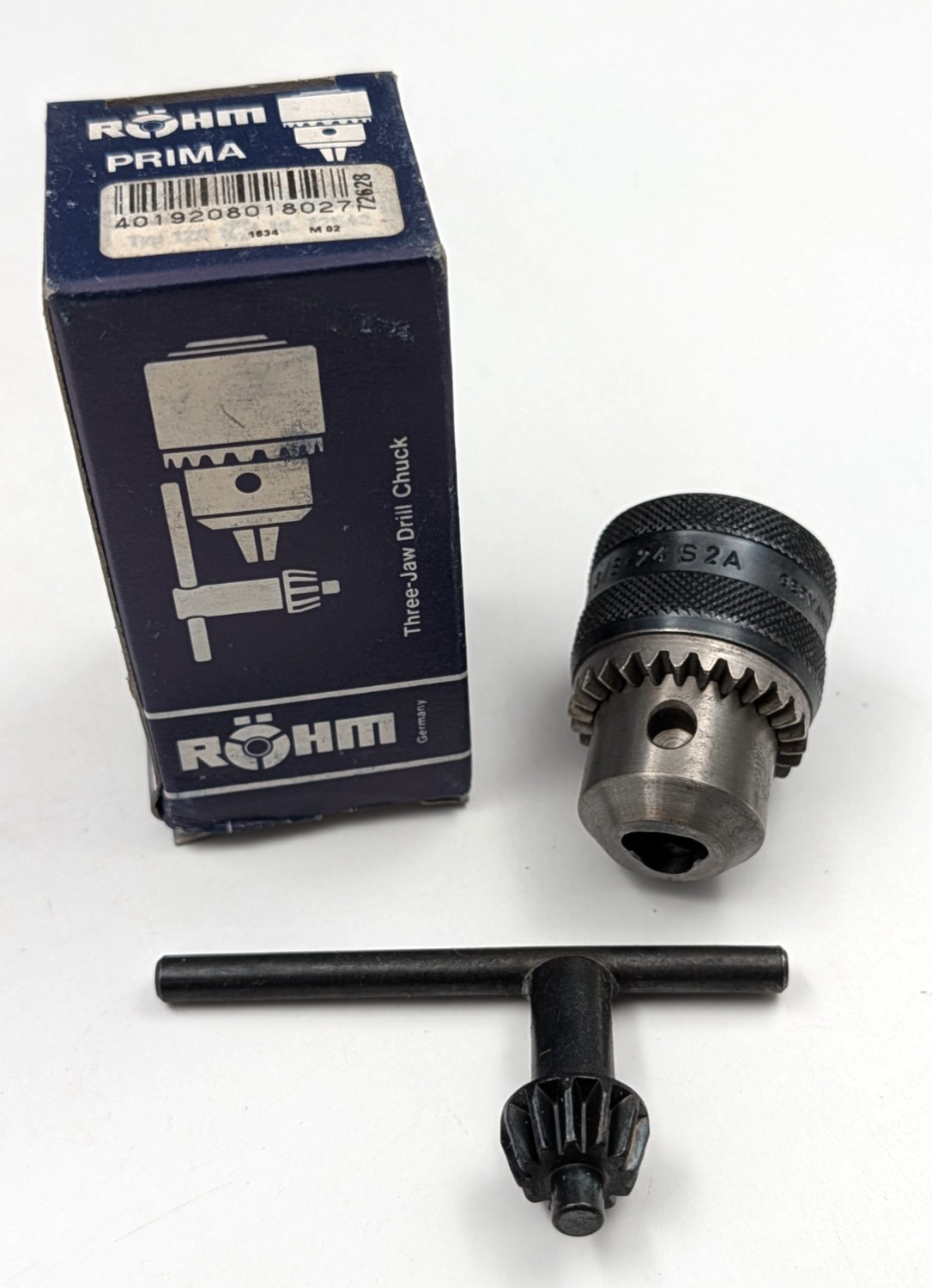 ROHM Prima Drill Chuck - 3/8"-24 #72628 - 0.5-8mm Cap - New - Made in Germany