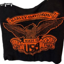 Vintage Biederlack Harley-Davidson Blanket Throw Eagle 53”x50”Made In USA