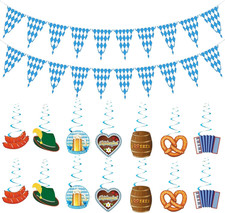 23 Stück Oktoberfest Deko, 21 Spiralen Und 2 Flaggen, 1 Flagge 2 Meter, Bayerisc