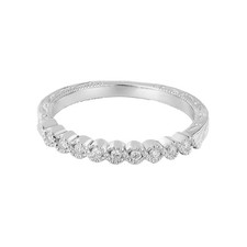14K White Gold Round Natural Diamond Wedding Band MZ11428