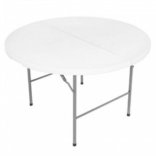 NEW! 4ft 1.2m Round Folding Heavy Duty Outdoor Trestle Party Garden Table