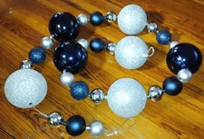 Christmas Ball Garland 67.25 Inches (Blue & Sliver)