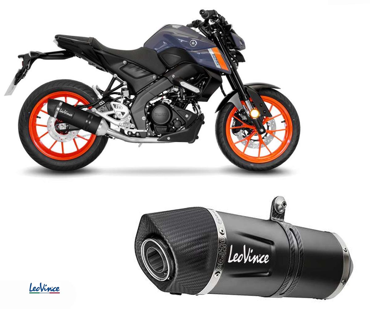 Full Exhaust System Leovince approv Inox LV ONE BLACK YAMAHA YZF-R125 2021 2023