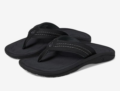 OluKai Hokua Sandals - Men's - 13 / Black/Dark Shadow