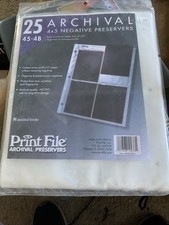 Print File, 45-4B, Archival Negative Preservers, For 4 x 5" NEW