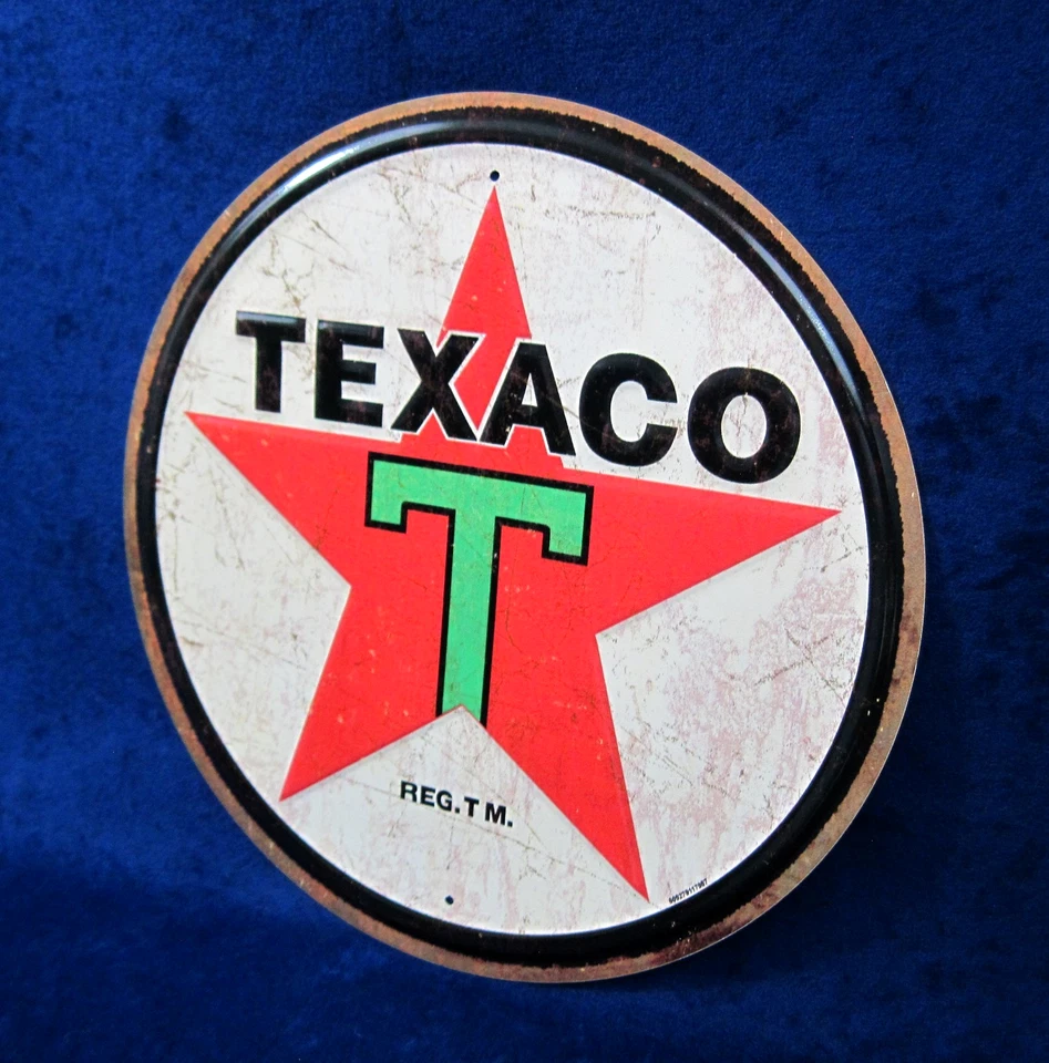 Letrero de acero totalmente en relieve con logotipo de Texaco 1936 ~ Garage Shop Man Cave ~ HECHO en EE. UU. Foto 4 de 4
