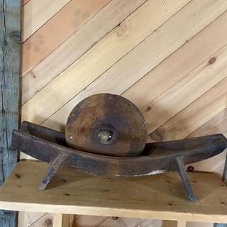 Antique 1801 1900 LARGE 32" Long Cast Iron Spice Herb Crusher Grinder
