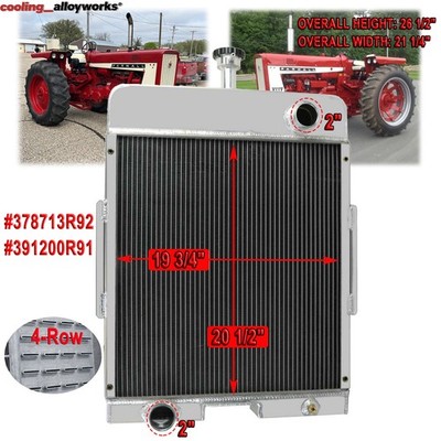 For International 656 706 756 766 378713R92 391200R91 Tractor Radiator 4 ROW ASI