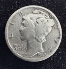 VERY NICE CONDITION 1938 U.S. MERCURY DIME  2.3 Grams VERY NICE