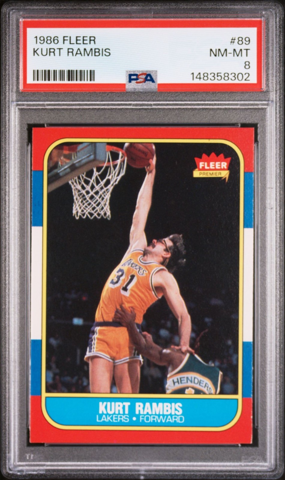 1986-87 FLEER #89 KURT RAMBIS - PSA 8 NM/MT