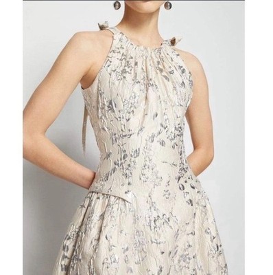 NWOT JONATHAN SIMKHAI Champagne Metallic Matelasse Dress Size 8