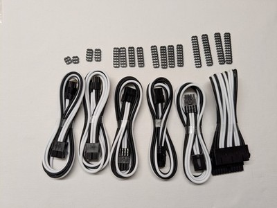 CableMod PRO ModMesh - Kabelerweiterung PC - schwarz, weiß mit Kabelklemmen