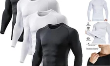 5 or 4 Pack Compression Shirts for Men Long Sleeve Small 2 Black/2white Shirts