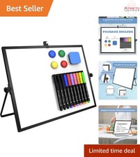 Dry Erase White Board 16x12 Inch Magnetic Double-Sided Standable Portable Easel
