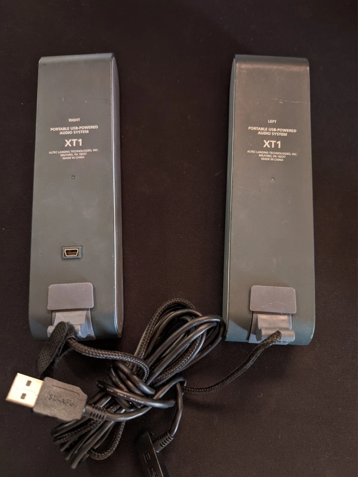 Altec Lansing XT1 USB Portable Laptop Speakers w/ AUX Input Compact Slim Pair - Image 2 of 3