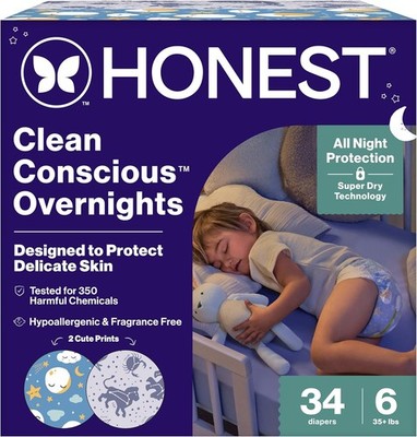 Honest Company Comfort Dry Overnight Diapers 12 Hour Protection Hypoallergenic