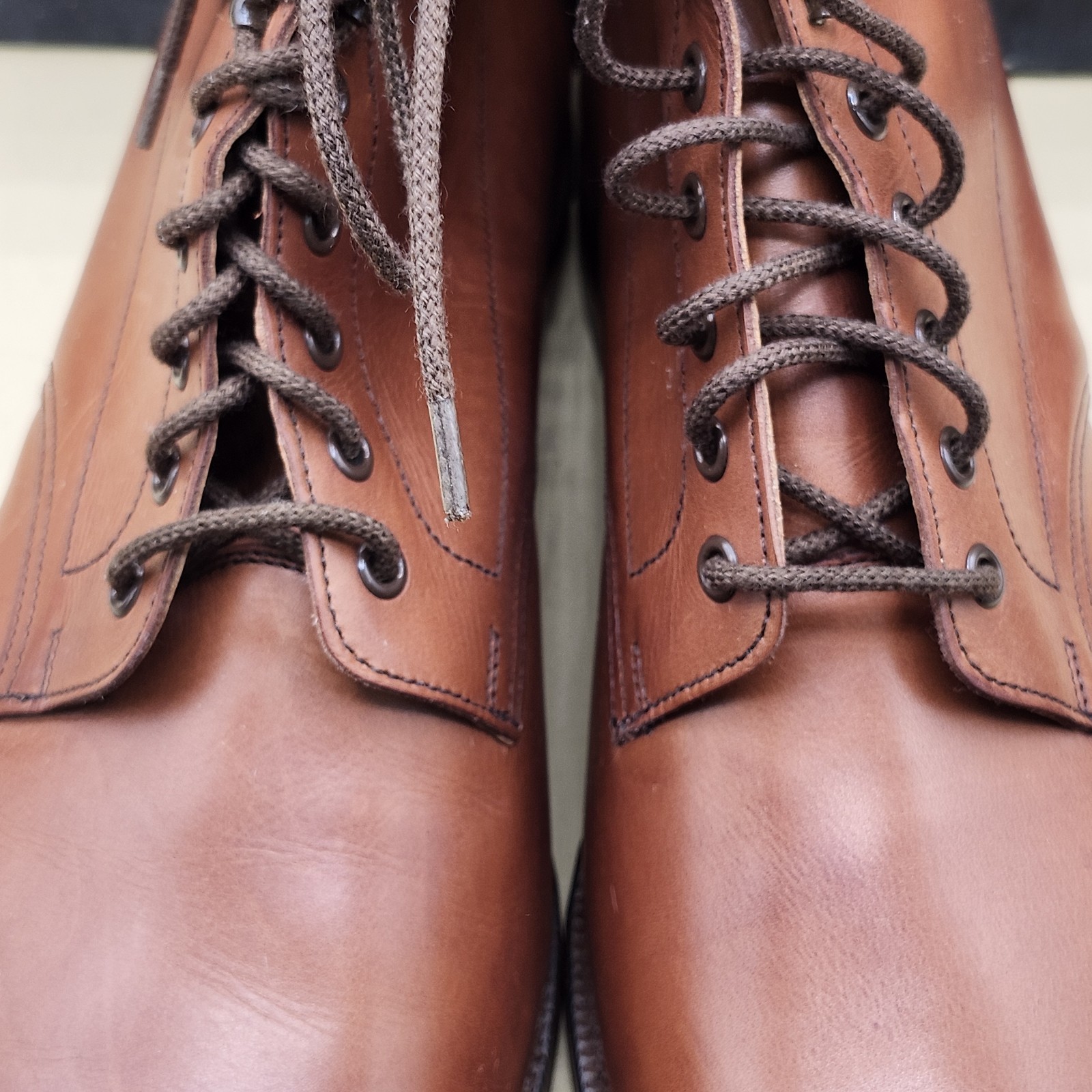 VTG Polo Ralph Lauren Benchmade England Crockett Jones Hightop Leather Shoes 10D image 4