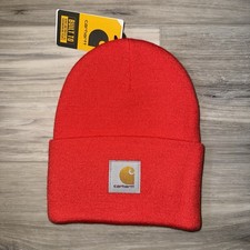 Carhartt Acrylic Watch Knit Cuffed Beanie Hat A18-R85 Bittersweet Pink Red NWT