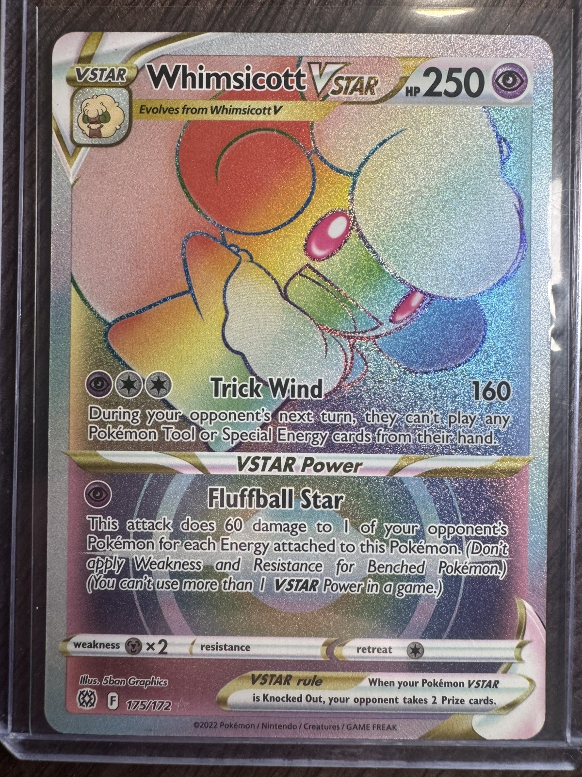 Pokemon Card - Whimsicott VSTAR 175/172 Brilliant Stars Secret Rare - NM