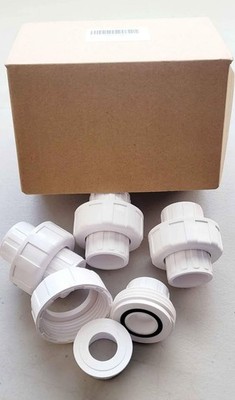 3/4'' PVC Union Pipe Fitting, PVC Adapter, (Socket x Socket) 4 Pack
