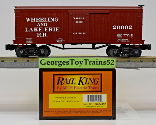 MTH RAILKING #20002 W&LE WHEELING & LAKE ERIE SIGLO 19 34' VAGÓN DE CAJA 30-74957 NUEVO EN CAJA | Condition: New
