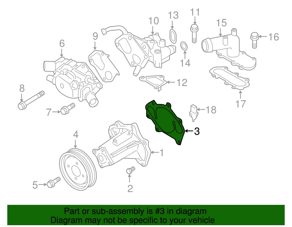Genuine Nissan 2017-2024 Nissan Armada - Water Pump Gasket 21014-AR01A - Image 3 of 3