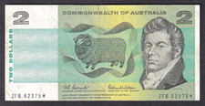 Australia R-81 S. (1966) 2 Dollar - Coombs/Wilson. STAR Note.. ZFB Prefix.. aVF