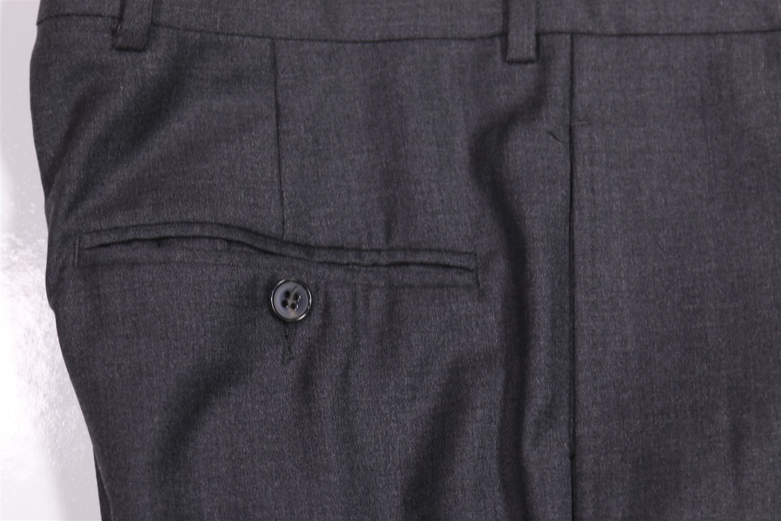 Alexander McQueen Mens Solid Gray Flat Front Wool… - image 3