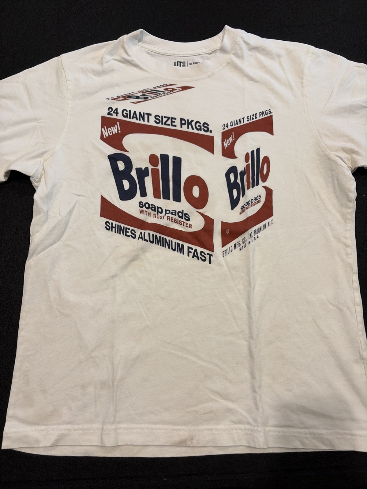 Rare Uniqlo UT Archive Men’s Andy Warhol Brillo Tee Shirt Size Medium White