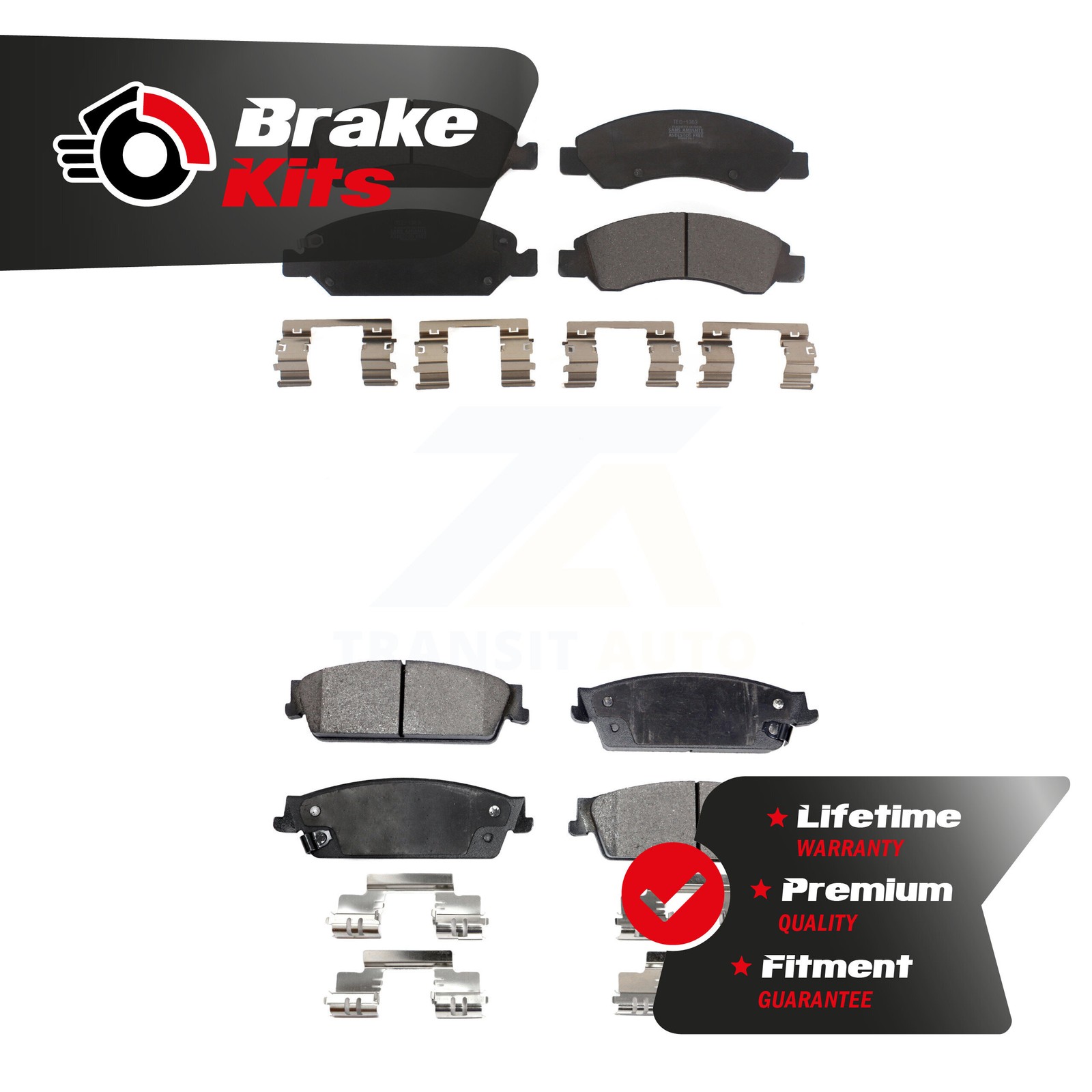 Front Rear Ceramic Brake Pads Kit For 2007-2013 GMC Sierra 1500
