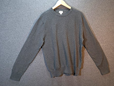 Knit For J Crew Sweater Mens Sz L Gray Crew Neck Cotton Preppy Classic Casual