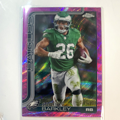 Topps 2025 Chrome Saquon Barkley #248 Philadelphia Eagles Serial# 077/250 NM