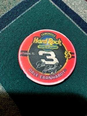 EARNHARDT LIMITED EDITION SERIES $5 POKER CHIP HARD ROCK HOTEL/CASINO TAMPA, FL