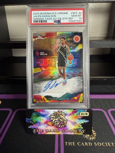 2025 Topps Chrome Jalen Haralson Tie Dye Auto /25 PSA 10 