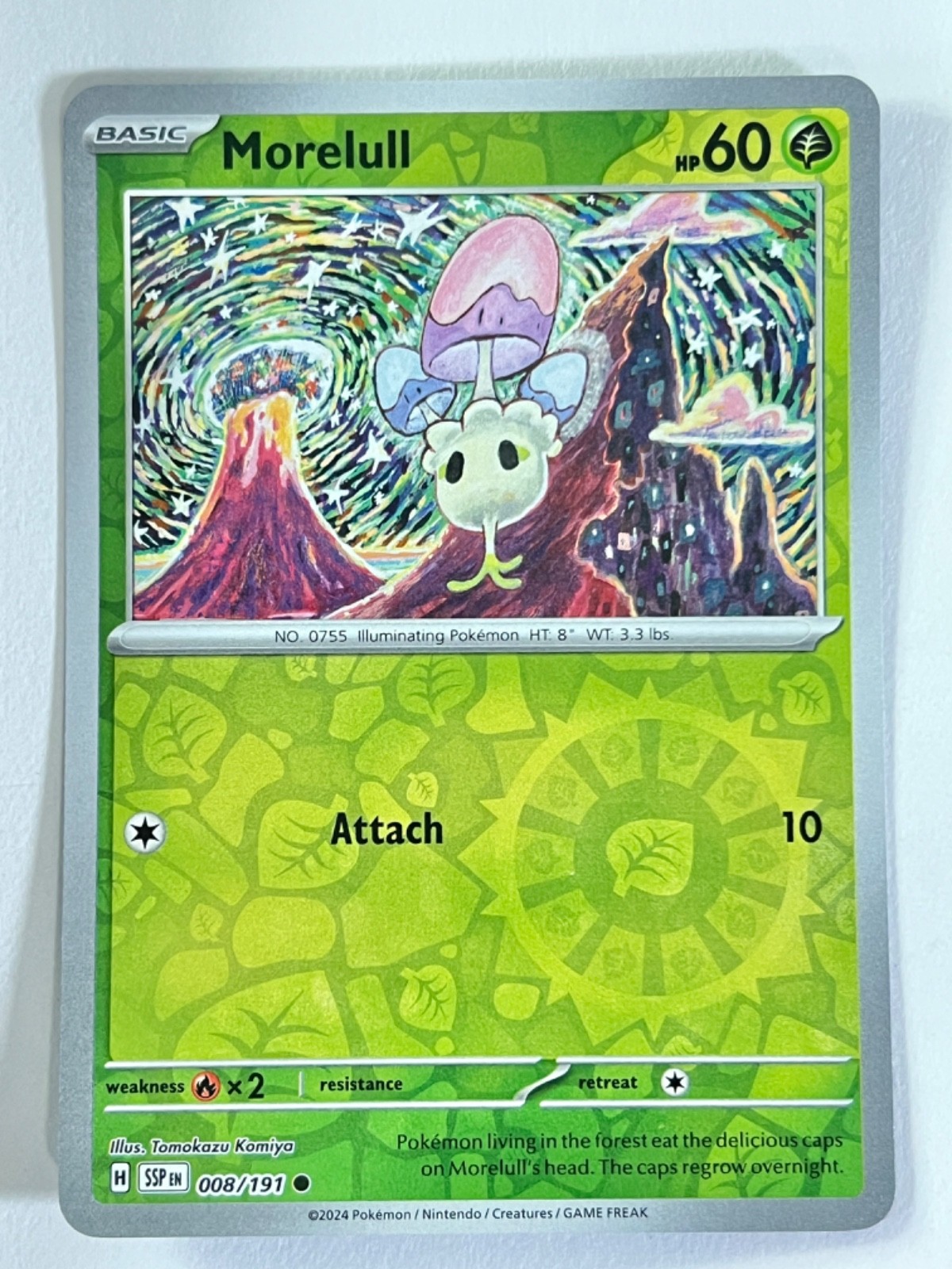 Morelull 008/191 Reverse Holo Common Surging Sparks Pokemon - Lightly Played LP
