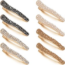 WILLBOND 16 Pieces Pearls Rhinestone Hair Clips, 4 Colors - Durable Alligator...
