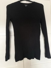 New Look Maternity Black Ribbed Long Sleeve Top - Size UK 14 / EU 42Description