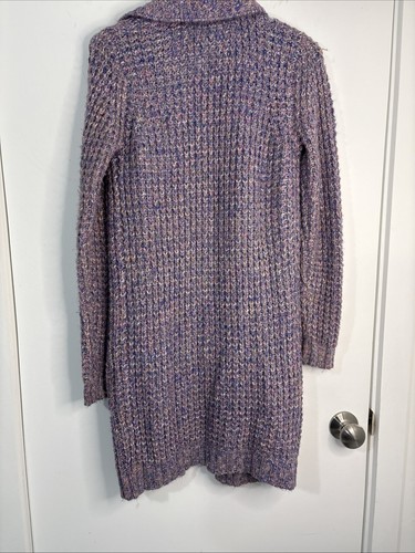 Cat & Jack Girls' Purple Long Open Cardigan size XL 14/16 Metallic Thread - Picture 7 of 11