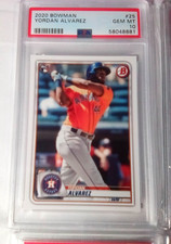 2020 Bowman Yordan Alvarez #25 Rookie Houston Astros PSA 10 Baseball Card. rookie card picture