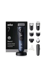 Braun Beard Trimmer Series 7, +10 Barbering Tools, Blue BT7540