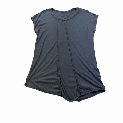 Pete & Greta Johnny Was Top Women's XS Dark Gray Tee Short Sleeve Triangle Hem
