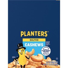 PLANTERS Salted Cashews, Roasted 2 Ounce Pack of 15 , No Color