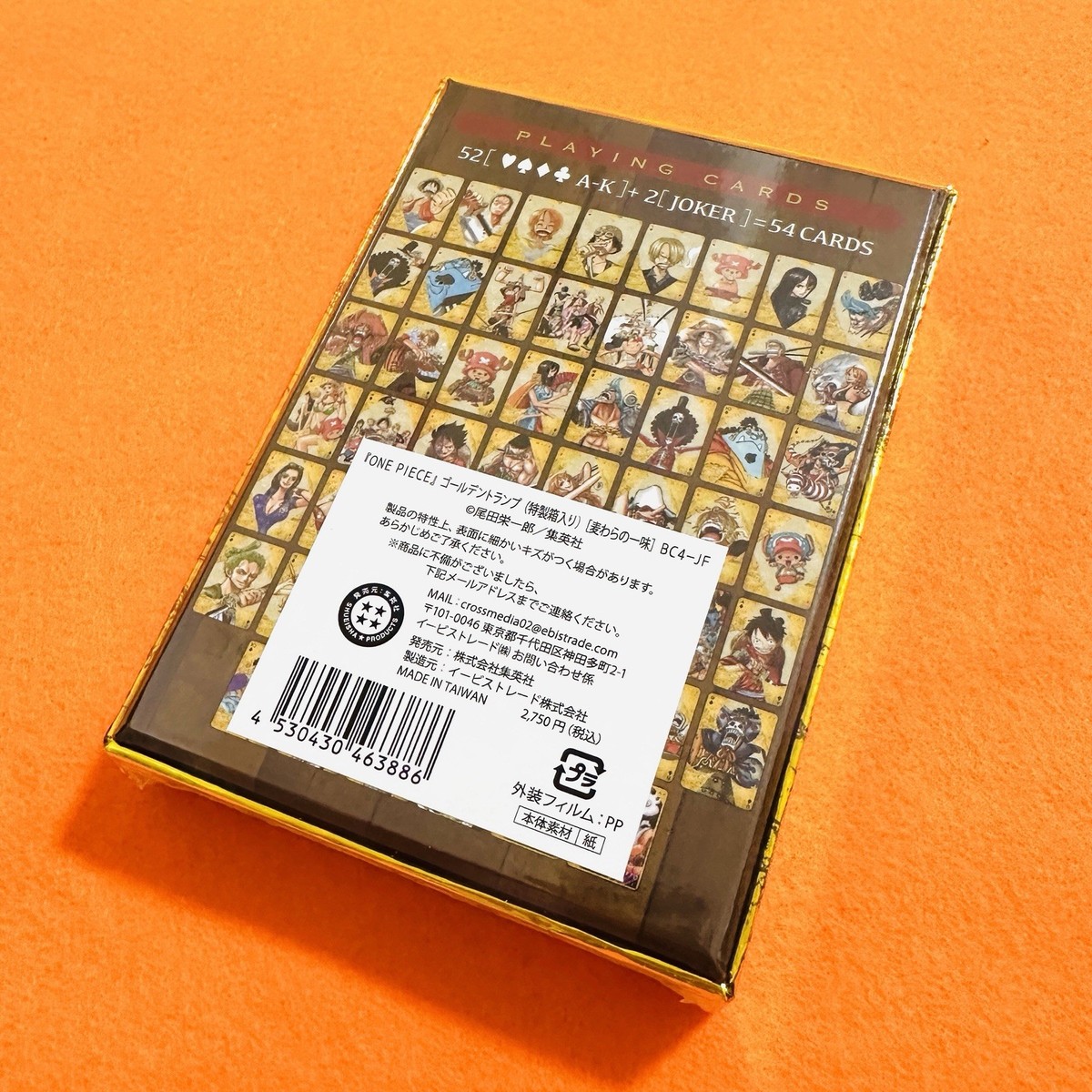 ONE PIECE GOLDEN PLAYING CARDS シュリンク付未開封 ONE PIECE Golden Playing Cards Poker Deck JUMP SHOP Japan JF 2024